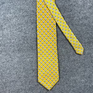 Buffalo Bay Tie 4" X 58.5" Yellow Geometric Allover 100% Silk